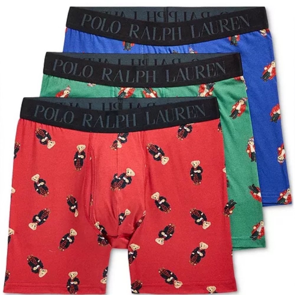 Polo Ralph Lauren Men's 3 Pack Boxer Briefs Polo Bear Size L NWT - Picture 2 of 4